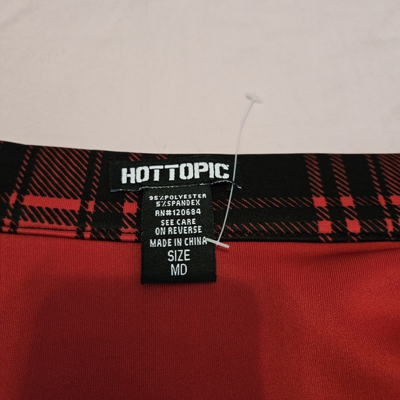 Hot Topic Red and Black Plaid Skater Skirt - Picture 5 of 5